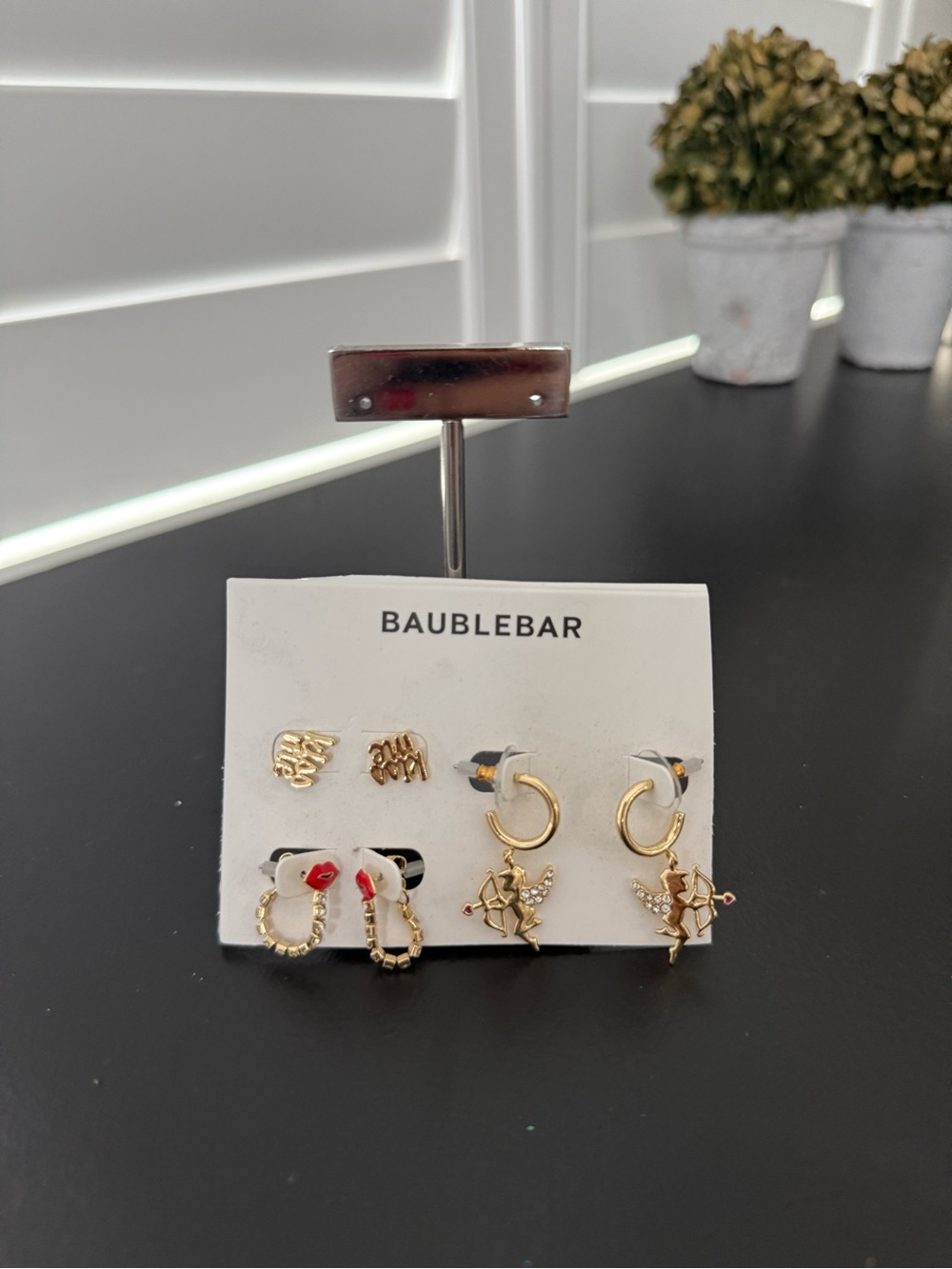 BaubleBar NWT Valentines Set of 3- Gold, CZ